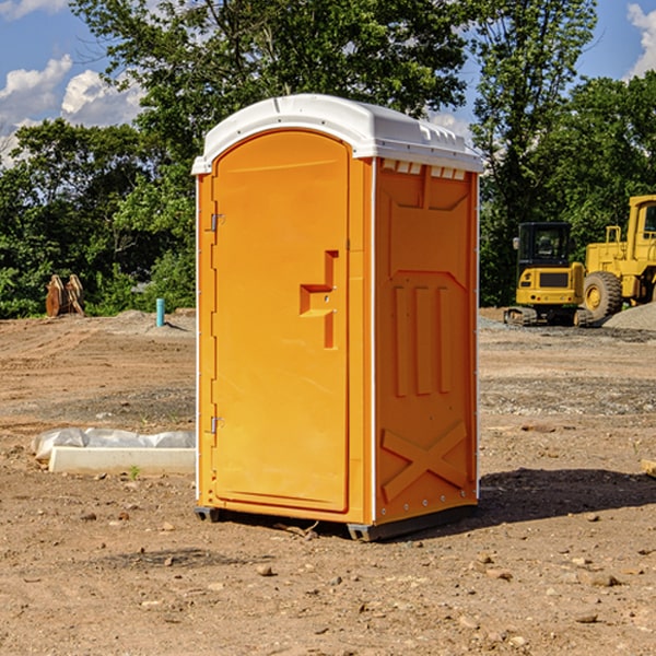 can i customize the exterior of the portable restrooms with my event logo or branding in Harris Hill NY